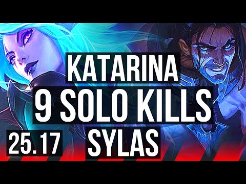 KATARINA vs SYLAS (TOP) | 9 solo kills, Legendary, 19/3/6, 800+ games | EUNE Master | 25.17