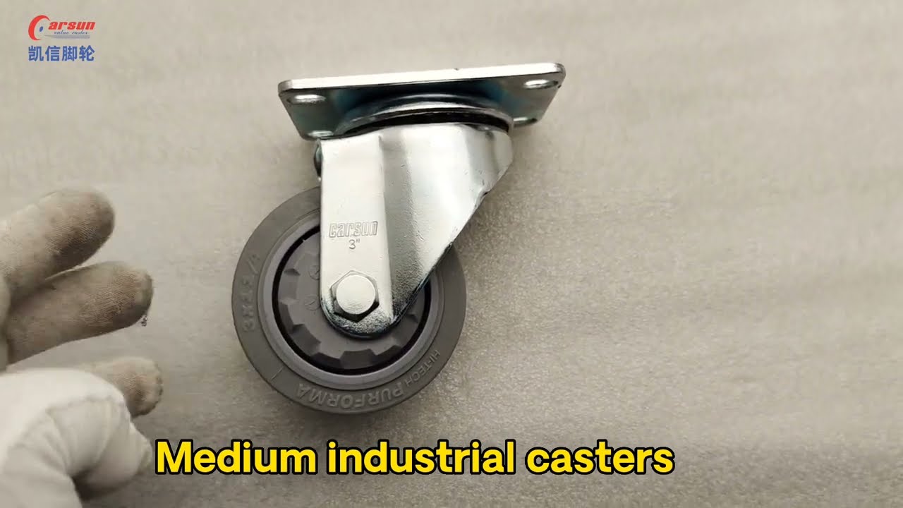 3Inch Industrial Medium Duty castors 75mm Casters Grey TPR Swivel Heavy Duty Casters Rotating Wheel
