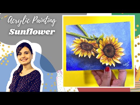 Sunflowers | Flower Painting | acrylic painting demo