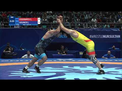 1/4 FS - 79 kg: G. USSERBAYEV (KAZ) v. J. HASANOV (AZE)