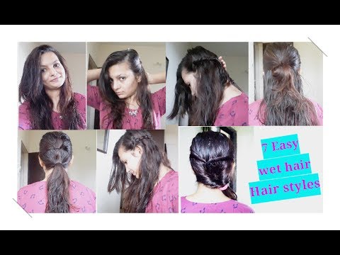 7 Easy Wet hairstyles| 2min easy BACK TO SCHOOL hairstyles|AlwaysPrettyUseful by PriyaChavaan Video