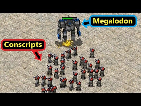 1 Megalodon vs 28 Conscripts - Red Alert 2 MO