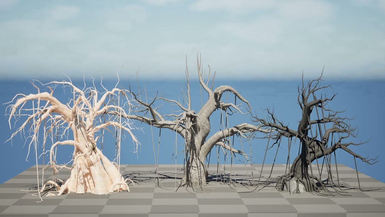 &Aacute;rvores assustadoras Modelo 3D