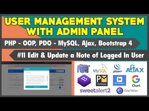 11 User Management System With Admin Panel | Edit Update a Note of Logged In User
