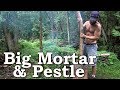 PRIMITIVE TECHNOLOGY | Big Wooden Mortar And Pestle | Corn Meal Gruel