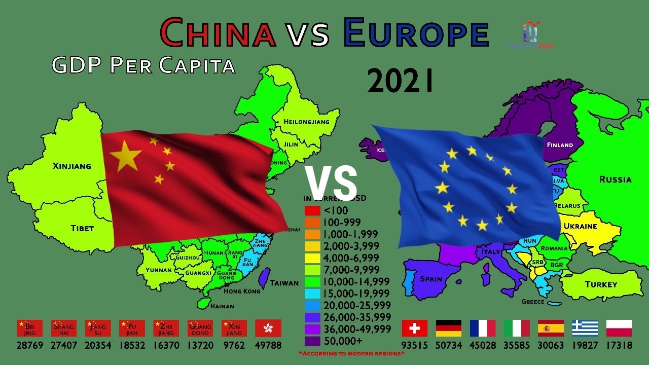 GDP Per Capita: Chinese Provinces vs Europe (1960-2021)