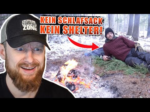 OHNE Schlafsack & OHNE Shelter im SCHNEE ÜBERLEBEN - Fabio Challenge | Fritz Meinecke reagiert