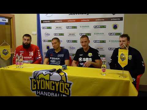 A HE-DO B. Braun Gyöngyös - SBS-Eger bajnoki mérkőzést (30–30) követő sajtótájékozató