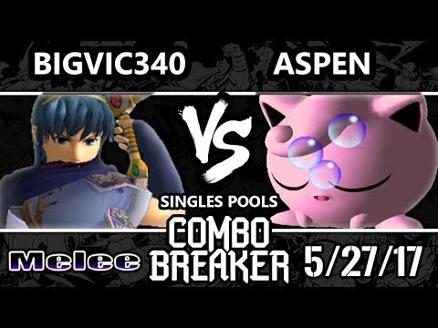 Combo Breaker 2017 Smash Melee - BigVic340 (Marth) vs Aspen (Jigglypuff) - SSBM