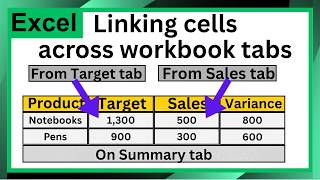 Excel -  Cross reference cells across tabs (Beginners)