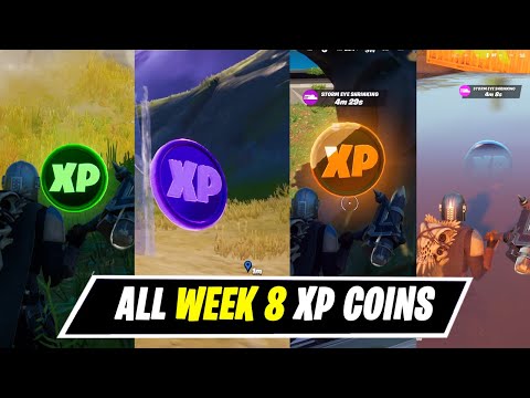 ALL XP COINS LOCATIONS (WEEK 8) (Gold,Purple,Blue,Green)