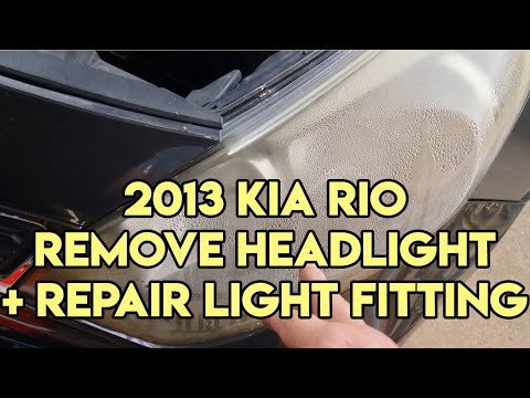 Kia Rio 2013 Remove Headlight Assembly + Repair light socket.
