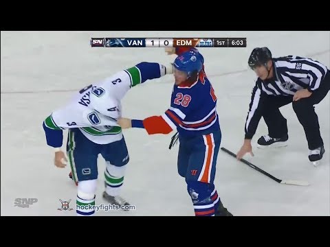 Kevin Bieksa vs Ryan Jones Jan 21, 2014