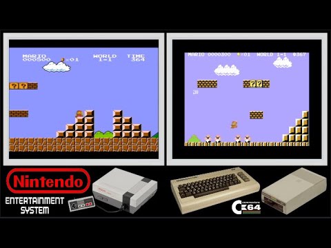 NES vs C64 : SUPER MARIO BROS (Side by side comparison)