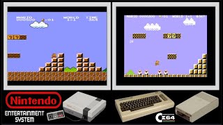 NES vs C64 : SUPER MARIO BROS (Side by side comparison)