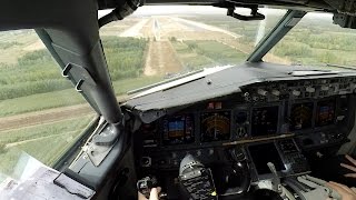 Boeing 737 cockpit view, visual approach (Full HD)