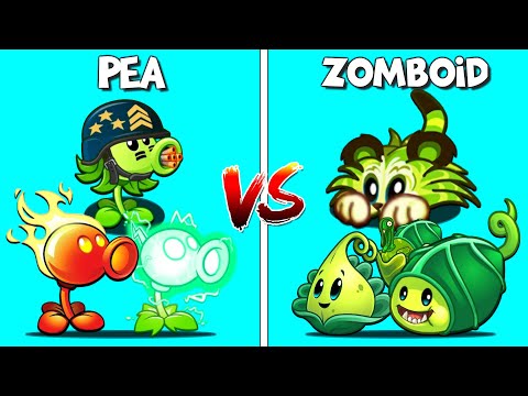 PvZ2 Team PEA vs ZOMBOID - Which Team Plant Will Win ?