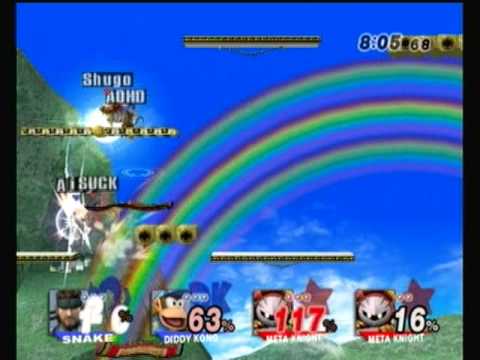 Pound V Brawl: Shugo (Meta Knight) & Lain (MK) vs. Ally (Snake) & ADHD (Diddy Kong) - SSBB - SSBB