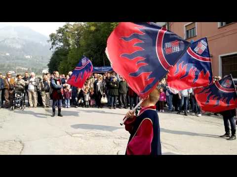 SBANDIERATORI E MUSICI DI S.DAMIANO D'ASTI ALLA FIERA DI S.LUCA A DEMONTE.(CN) 9 - 10 - 2016