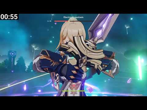 Genshin Impact - Electro Hypostatis Boss in Under 1:30 (AR 35+) Jean DPS