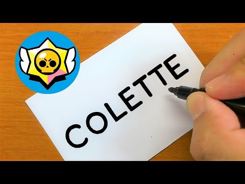 How to turn words COLETTE(Brawl Stars New Loading Screen)into a Cartoon - How to draw doodle art
