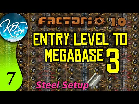 Factorio 1.0 Entry Level to Megabase 3, Ep 7: STEEL SETUP - Guide, Tutorial