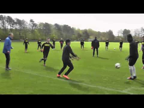 Highlights of a training of Footballclub Vitesse Arnhem