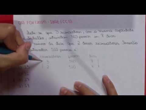 Regra de Três Composta (questão) - FGV 2019 (IBGE - CCS)