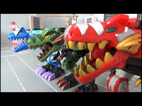 Power Rangers Dino Thunder 3 Dinosaur Megazord Toys Transformation 파워레인저 다이노썬더 3대 공룡 로봇 장난감 변신