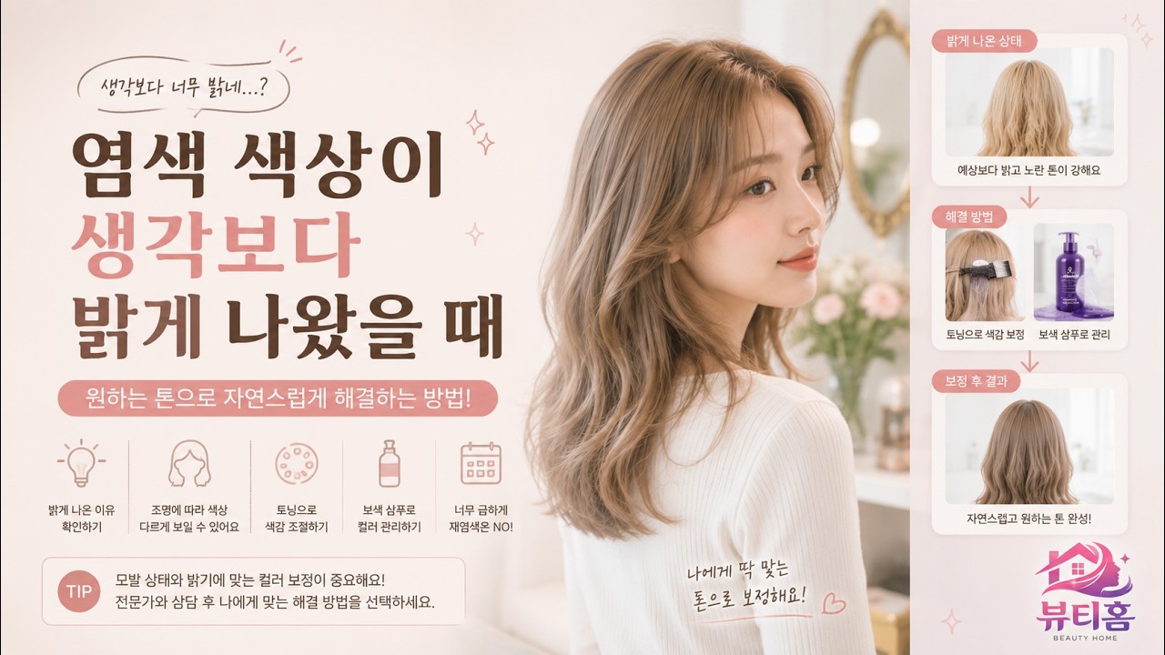 염색 색상이 생각보다 밝게 나왔을 때 해결 방법
