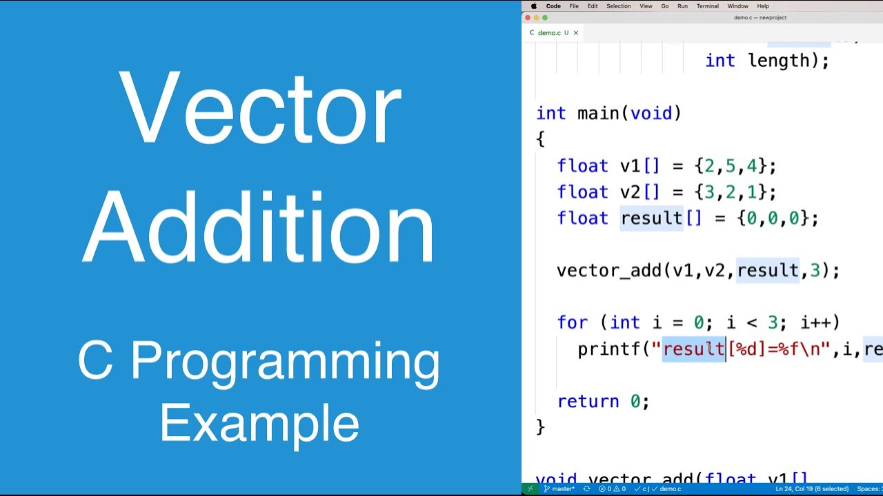 Vector Addition | C Programming Example