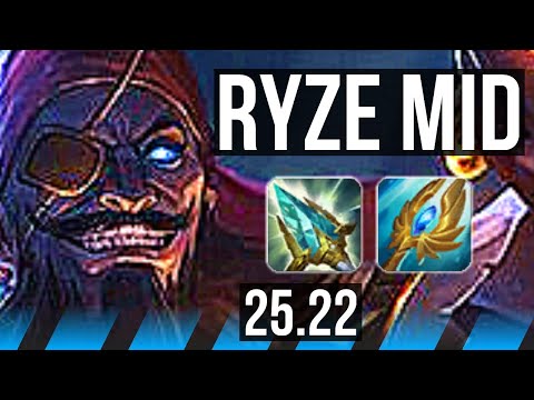 RYZE vs IRELIA (MID) | 6/2/4 | KR Challenger | 25.22