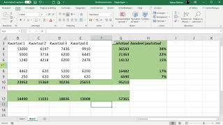 Excel: kolommen en rijen