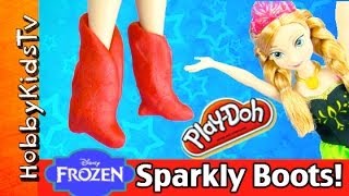 Princess Anna Play-Doh RUBY Red BOOTS! Barbie Elsa, Olaf, Disney [FROZEN] Dorothy HobbyKidsTV