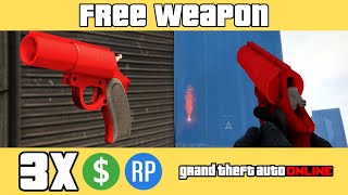 GTA 5 Online - How to claim Free Weapon this week - Grand Theft Auto V Flare Gun Gameplay
