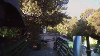 preview picture of video 'pt1 - Parahaki Whangarei NZ, Downhill Mountain Biking (Dual Cam) - Memorial Stairs'