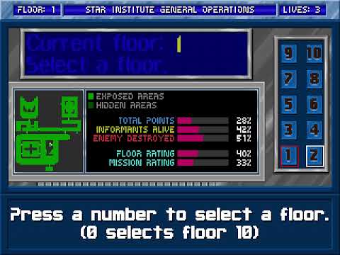 [ PC ] Blake Stone: Aliens of Gold [ 1993 ] Novice: Mission 1: Star Institute: Floor: 1