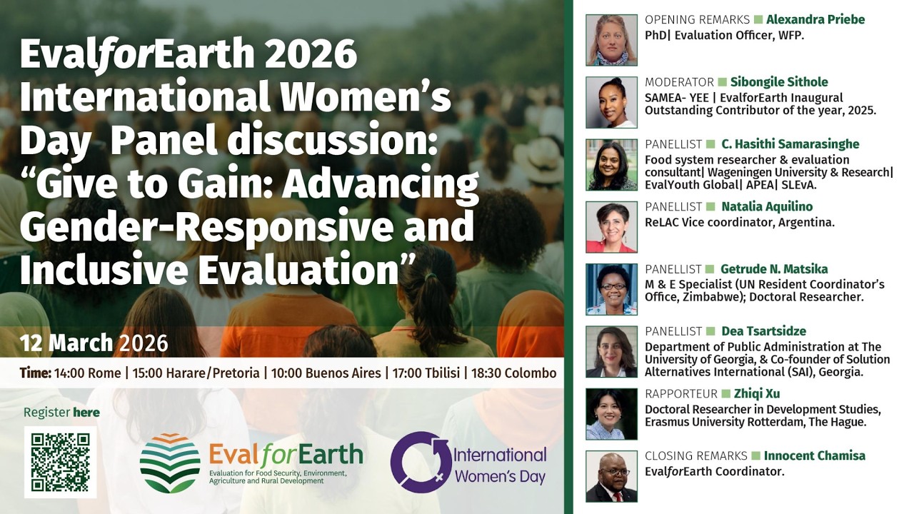 EvalforEarth 2026 IWD Panel : “Give to Gain: Advancing Gender-Responsive and Inclusive Evaluation”