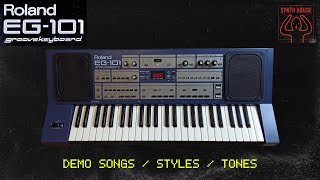 Video thumbnail for ROLAND EG-101 DEMO SONGS / STYLES / TONES [Drum Sample Pack FREE DOWNLOAD] by SYNTH ABUSE