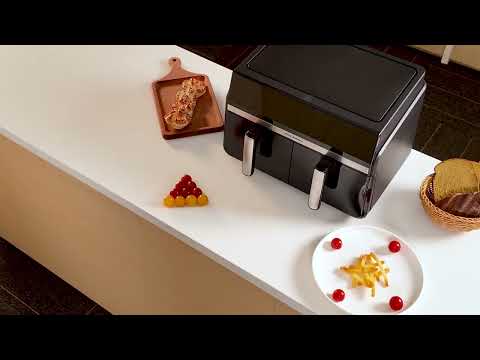 фото аэрогриль с двумя чашами oulemei olm-kzc004 10л 2200w ab p467 0