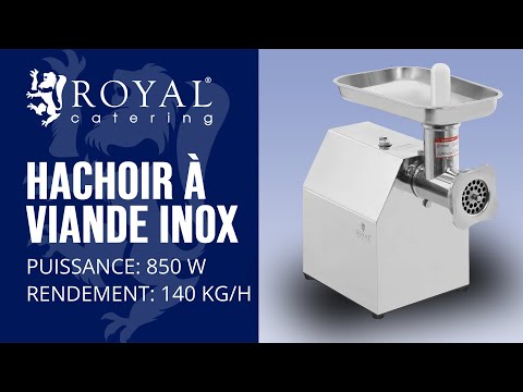 Vidéo - Hachoir à viande inox - Fonction retour arrière - 140 kg/h