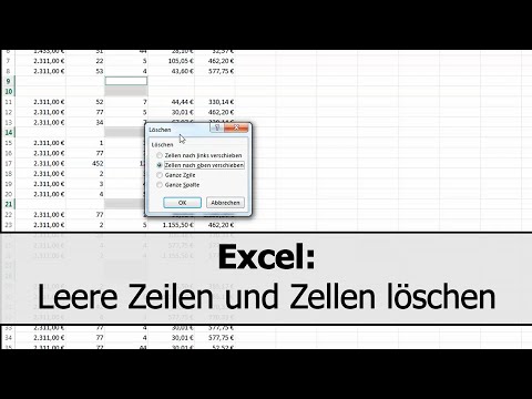 Excel: Leere Zeilen löschen. Leerzellen finden und entfernen.