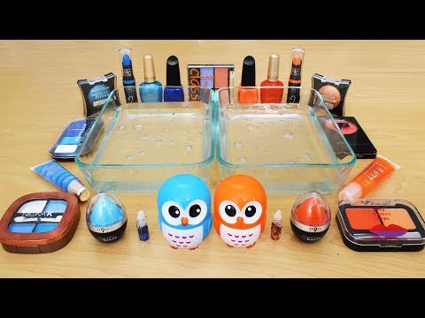 Mixing Makeup Eyeshadow Into Slime ! Blue vs Orange Special Series Part 7 ! Satisfying Slime Video Video