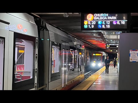 ⁴ᴷ⁶⁰ Transit Action EP45 | SF MUNI Metro One Car Trains @ Embarcadero Station