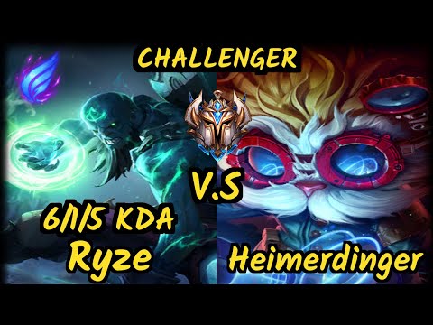 UOL Scarface (RYZE) vs HEIMERDINGER - 6/1/5 KDA TOP CHALLENGER GAMEPLAY - EUW