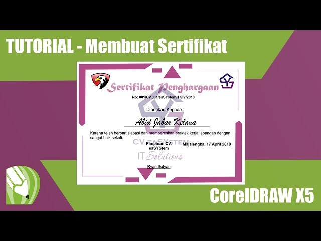 Pronunție video a sertifikat în Indoneziană