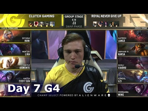 CG vs RNG | Day 7 S9 LoL Worlds 2019 Group Stage | Clutch Gaming vs Royal Never Give Up