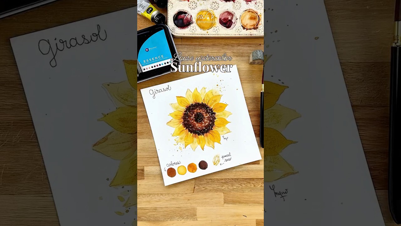 Easy Loose Watercolor Sunflower Tutorial | Step-by-Step Painting with Art Philosophy Watercolor #art