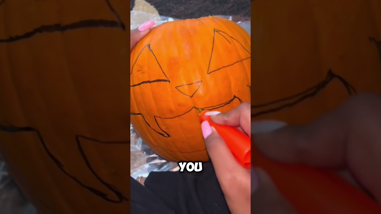 How to Make a Terrifying Pumpkin 🎃👻 credits to @ashleymariaa via TT #shorts #viralvideo #scary