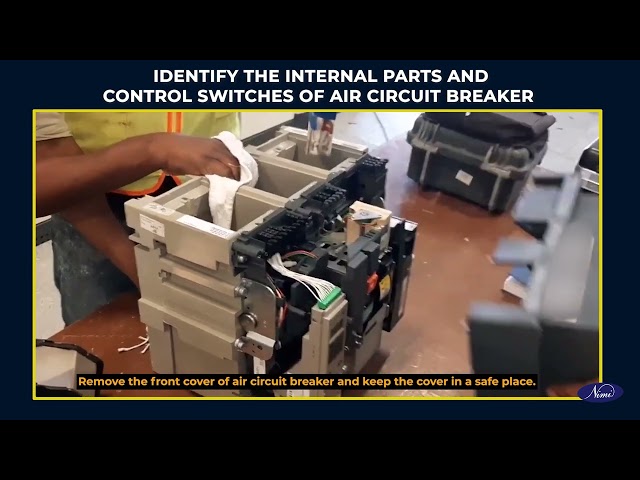 Identify the parts of circuit breaker, check its operation